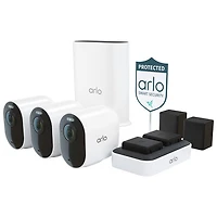 Caméra de surveillance IP d'extérieur sans fil UHD 4K complémentaire Ultra 3 d'Arlo - Ensemble de 3 - Blanc - Exclusivité Best Buy