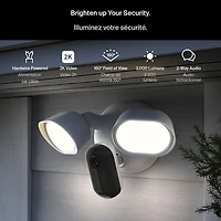Caméra de surveillance à projecteur d'illumination avec fil 2K Pro 3 d'Arlo - Blanc