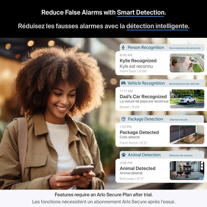 Caméra de surveillance à projecteur d'illumination avec fil 2K Pro 3 d'Arlo - Blanc