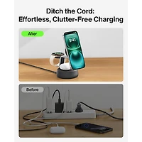 Belkin 3-in-1 25W Qi2 Wireless Charging Stand (WIZ040ttCH) - Grey