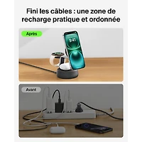 Belkin 3-in-1 25W Qi2 Wireless Charging Stand (WIZ040ttCH) - Grey