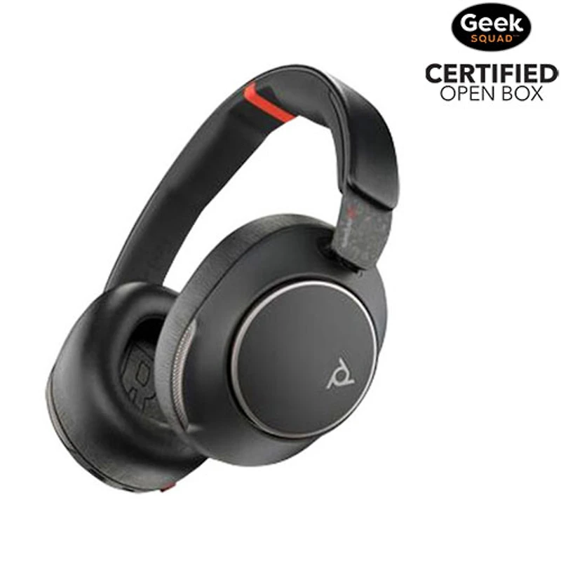 Boîte ouverte - Casque d'écoute Bluetooth à suppression du bruit supra-auriculaire Poly Voyager Surround 85 UC de HP - Noir