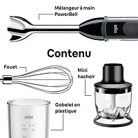 Mélangeur à main de 400 W/0,4 L MultiQuick 5 Vario de Braun - Noir