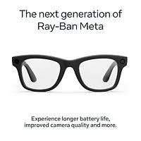 Ray-Ban | Meta Wayfarer (Gen 2) Glasses with AI, Photo, Video, Audio & Messaging - Matte Black/Clear