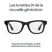 Ray-Ban | Meta Wayfarer (Gen 2) Glasses with AI, Photo, Video, Audio & Messaging - Matte Black/Clear