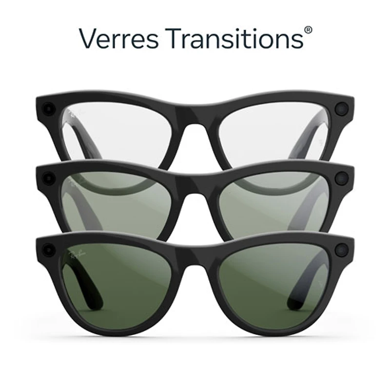 Ray-Ban | Meta Skyler (Gen 2) Glasses with AI, Photo, Video, Audio & Messaging - SShiny Black/Transitions Graphite Green