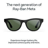 Ray-Ban | Meta Skyler (Gen 2) Glasses with AI, Photo, Video, Audio & Messaging - SShiny Black/Transitions Graphite Green