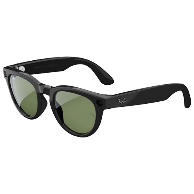 Lunettes Headliner (2e gén) de Ray-Ban | Meta avec IA, photo, vidéo, audio et messagerie - Noir brillant/Vert G-15 - Pont ordinaire