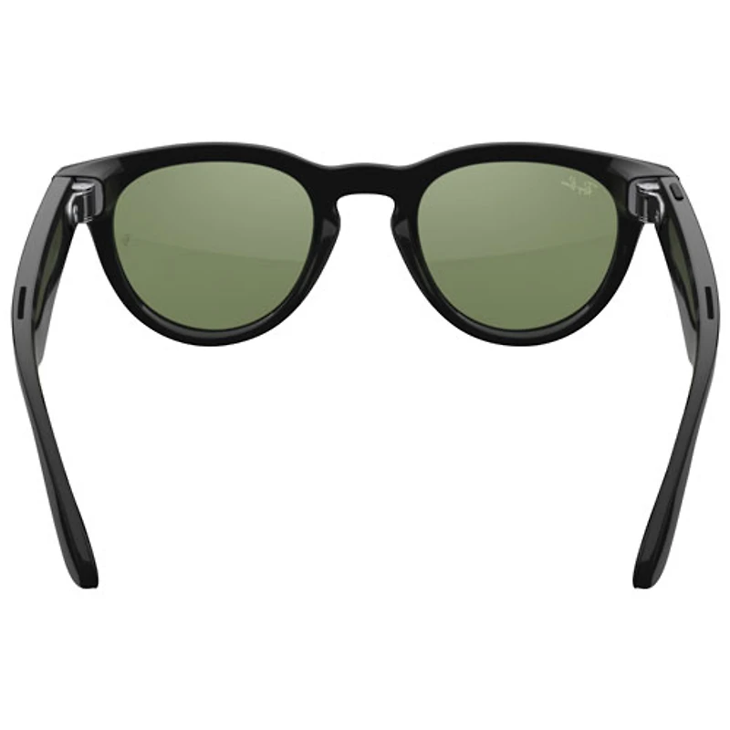 Lunettes Headliner (2e gén) de Ray-Ban | Meta avec IA, photo, vidéo, audio et messagerie - Noir brillant/Vert G-15 - Pont ordinaire
