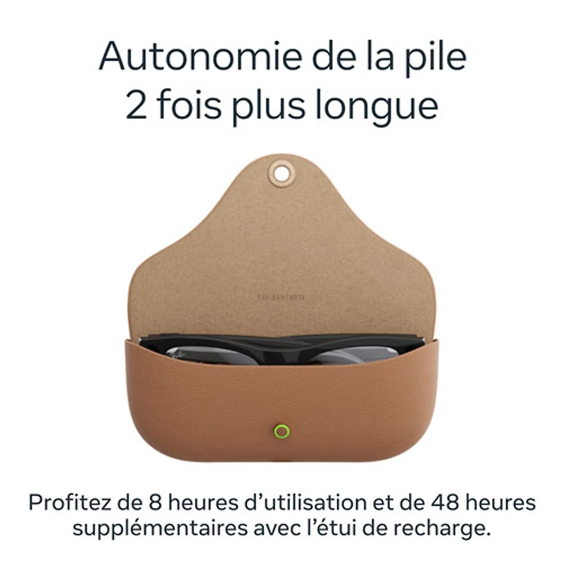 Lunettes Headliner (2e gén) de Ray-Ban | Meta avec IA, photo, vidéo, audio et messagerie - Noir brillant/Vert G-15 - Pont ordinaire
