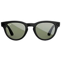 Ray-Ban | Meta Headliner (Gen 2) Glasses with AI, Photo, Video, Audio & Messaging - Shiny Black/G-15 Green - Low Bridge Fit