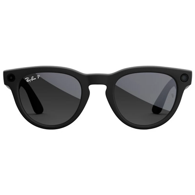 Ray-Ban | Meta Headliner (Gen 2) Glasses with AI, Photo, Video, Audio & Messaging - Matte Black/Polarized Gradient Graphite - Regular Bridge Fit