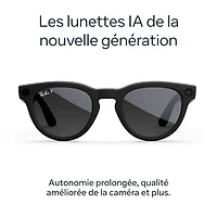 Ray-Ban | Meta Headliner (Gen 2) Glasses with AI, Photo, Video, Audio & Messaging - Matte Black/Polarized Gradient Graphite - Regular Bridge Fit