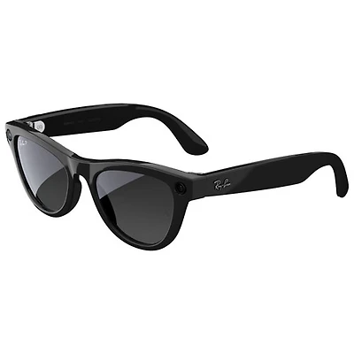Lunettes Skyler (2e génération) de Ray-Ban | Meta avec IA, photo, vidéo, audio et messagerie - Noir brillant/Verres polarisés graphite dégradé