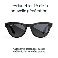 Ray-Ban | Meta Skyler (Gen 2) Glasses with AI, Photo, Video, Audio & Messaging - Shiny Black/Polarized Gradient Graphite lenses