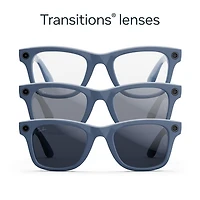 Lunettes Wayfarer (2e génération) de Ray-Ban | Meta avec IA, photo, vidéo, audio et messagerie - Bleu cosmique brillant/Transitions saphir - Grand