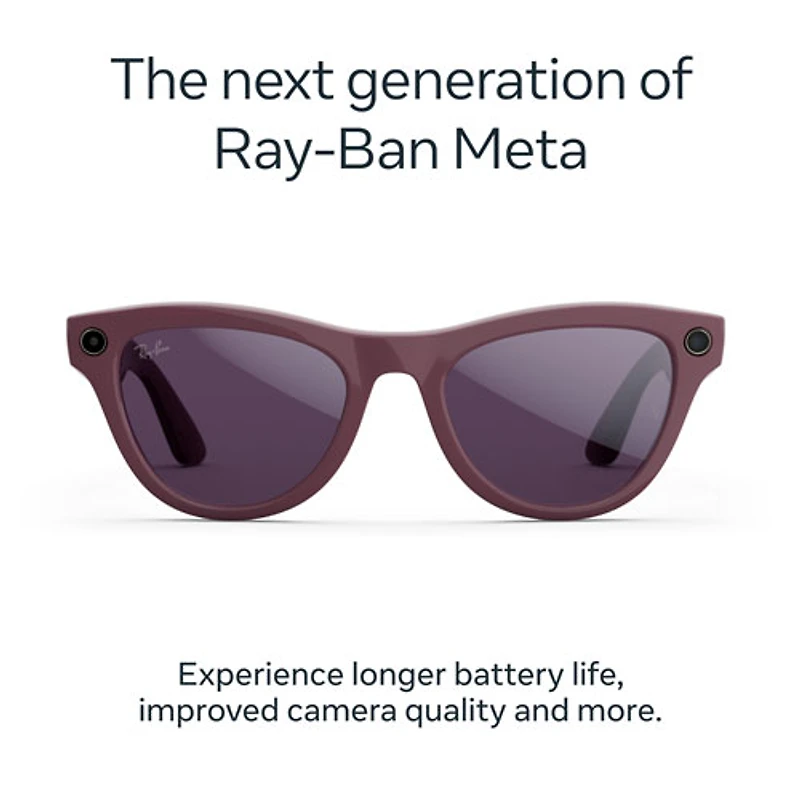 Ray-Ban | Meta Skyler (Gen 2) Glasses with AI, Photo, Video, Audio & Messaging - Shiny Mystic Violet/Transitions Amethyst