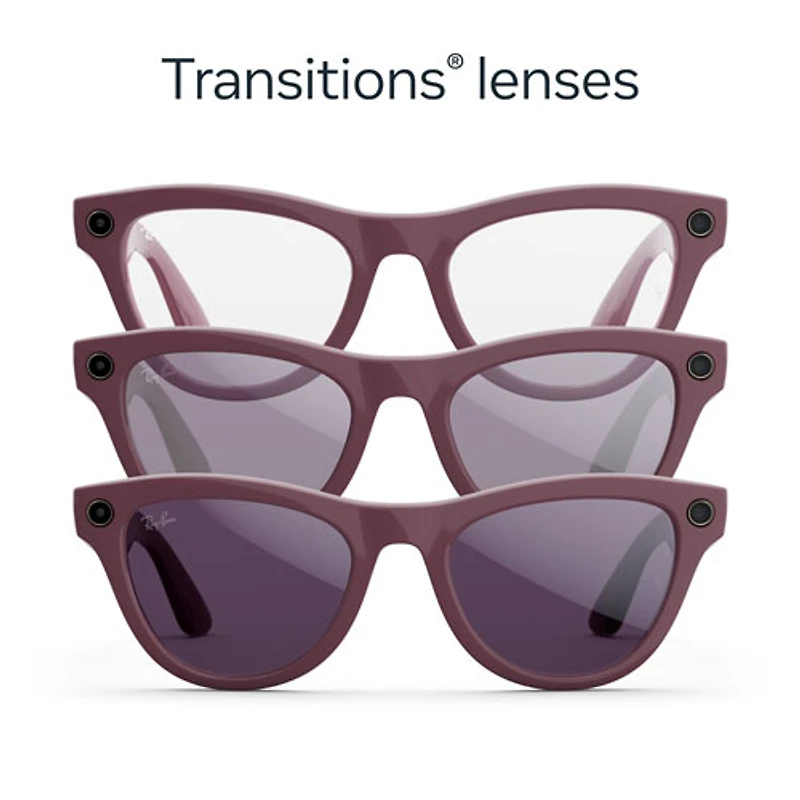 Ray-Ban | Meta Skyler (Gen 2) Glasses with AI, Photo, Video, Audio & Messaging - Shiny Mystic Violet/Transitions Amethyst