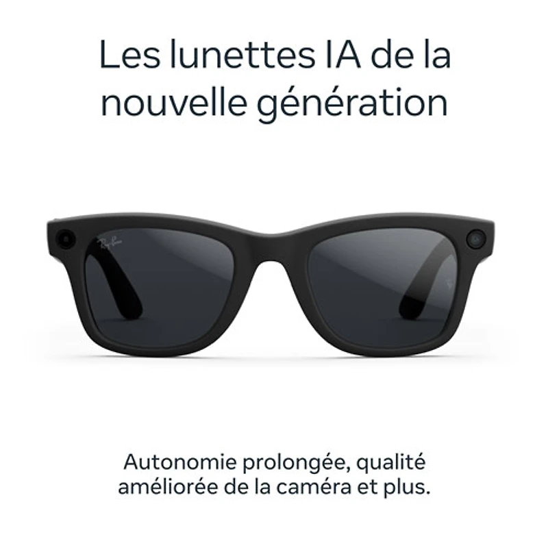 Lunettes Wayfarer (2e génération) de Ray-Ban | Meta avec IA, photo, vidéo, audio et messagerie