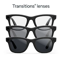 Ray-Ban | Meta Wayfarer (Gen 2) Glasses with AI, Photo, Video, Audio & Messaging - Matte Black/Transitions Grey - Large