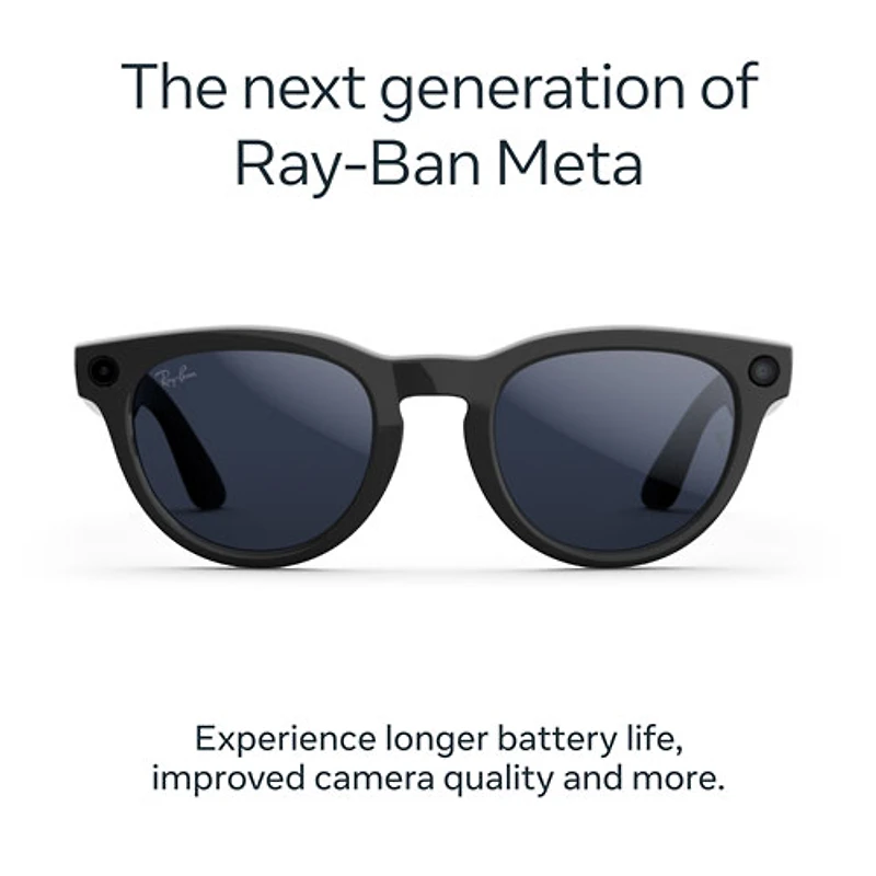 Ray-Ban | Meta Headliner (Gen 2) Glasses with AI, Photo, Video, Audio & Messaging - Shiny Black/Transitions Sapphire