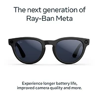 Ray-Ban | Meta Headliner (Gen 2) Glasses with AI, Photo, Video, Audio & Messaging - Shiny Black/Transitions Sapphire