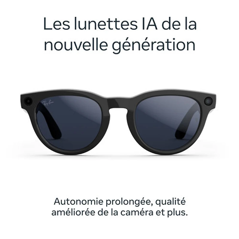 Ray-Ban | Meta Headliner (Gen 2) Glasses with AI, Photo, Video, Audio & Messaging - Shiny Black/Transitions Sapphire