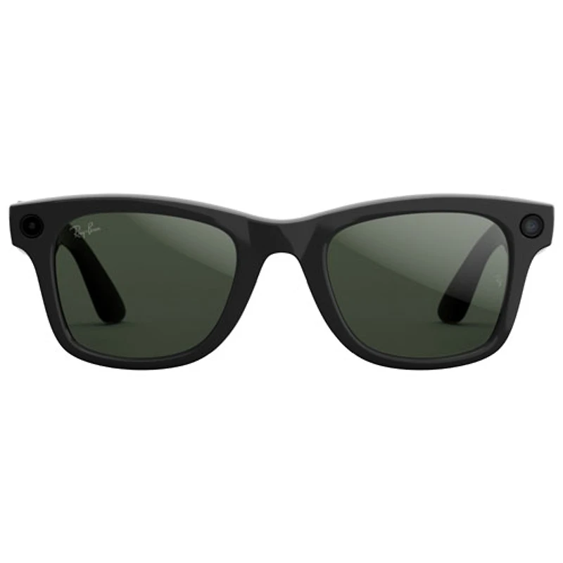 Ray-Ban | Meta Wayfarer (Gen 2) Glasses with AI, Photo, Video, Audio & Messaging - Shiny Black/Transitions Graphite Green - Large