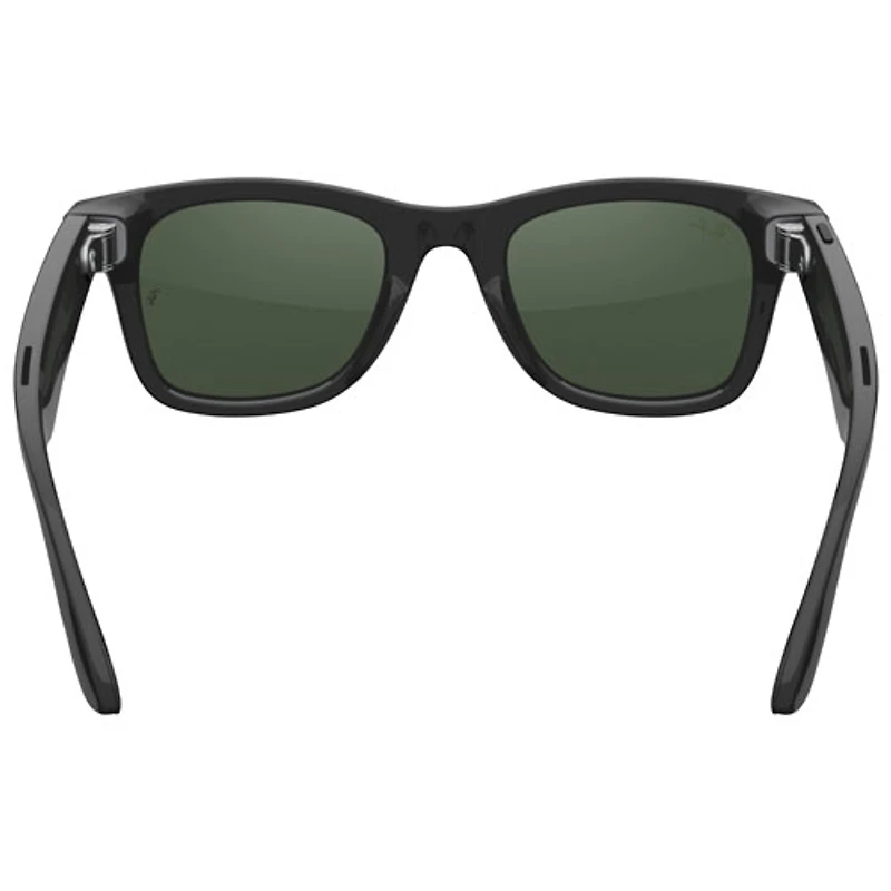 Ray-Ban | Meta Wayfarer (Gen 2) Glasses with AI, Photo, Video, Audio & Messaging - Shiny Black/Transitions Graphite Green - Large