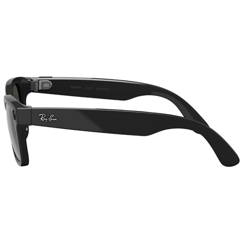 Ray-Ban | Meta Wayfarer (Gen 2) Glasses with AI, Photo, Video, Audio & Messaging - Shiny Black/Transitions Graphite Green - Large