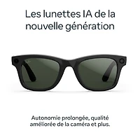 Ray-Ban | Meta Wayfarer (Gen 2) Glasses with AI, Photo, Video, Audio & Messaging - Shiny Black/Transitions Graphite Green - Large