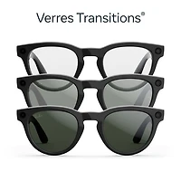 Ray-Ban | Meta Headliner (Gen 2) Glasses with AI, Photo, Video, Audio & Messaging - Shiny Black/Transitions Graphite Green