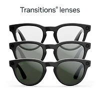 Ray-Ban | Meta Headliner (Gen 2) Glasses with AI, Photo, Video, Audio & Messaging - Shiny Black/Transitions Graphite Green