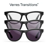 Lunettes Skyler (2e génération) de Ray-Ban | Meta avec IA, photo, vidéo, audio et messagerie - Noir brillant/Transitions améthyste