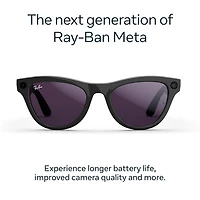 Ray-Ban | Meta Skyler (Gen 2) Glasses with AI, Photo, Video, Audio & Messaging - Shiny Black/Transitions Amethyst