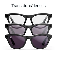Ray-Ban | Meta Skyler (Gen 2) Glasses with AI, Photo, Video, Audio & Messaging - Shiny Black/Transitions Amethyst