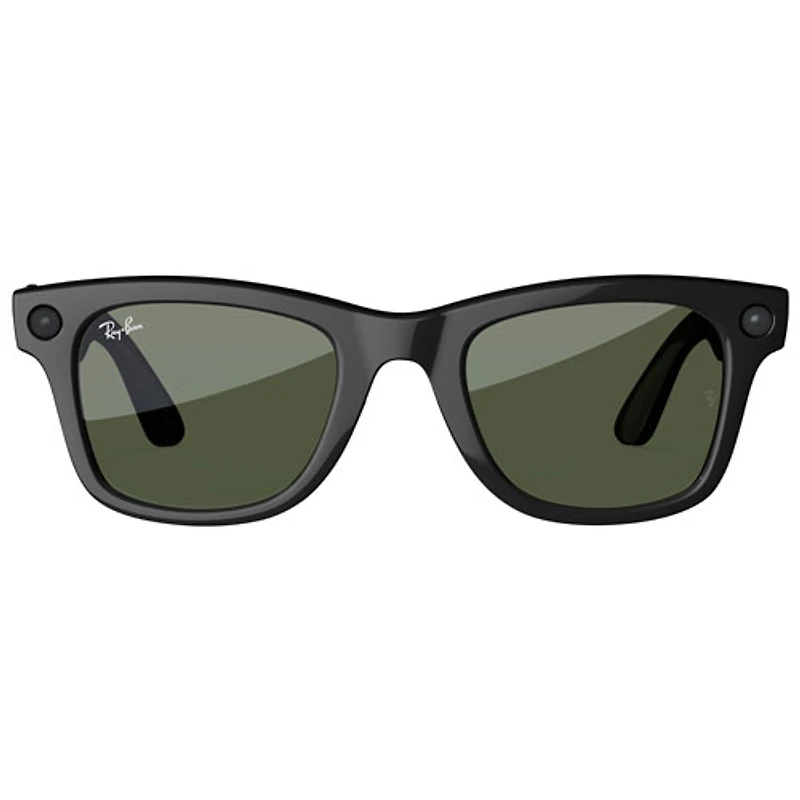 Ray-Ban | Meta Wayfarer (Gen 2) Glasses with AI, Photo, Video, Audio & Messaging - Shiny Black/Green