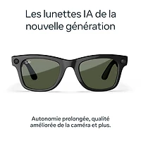 Ray-Ban | Meta Wayfarer (Gen 2) Glasses with AI, Photo, Video, Audio & Messaging - Shiny Black/Green