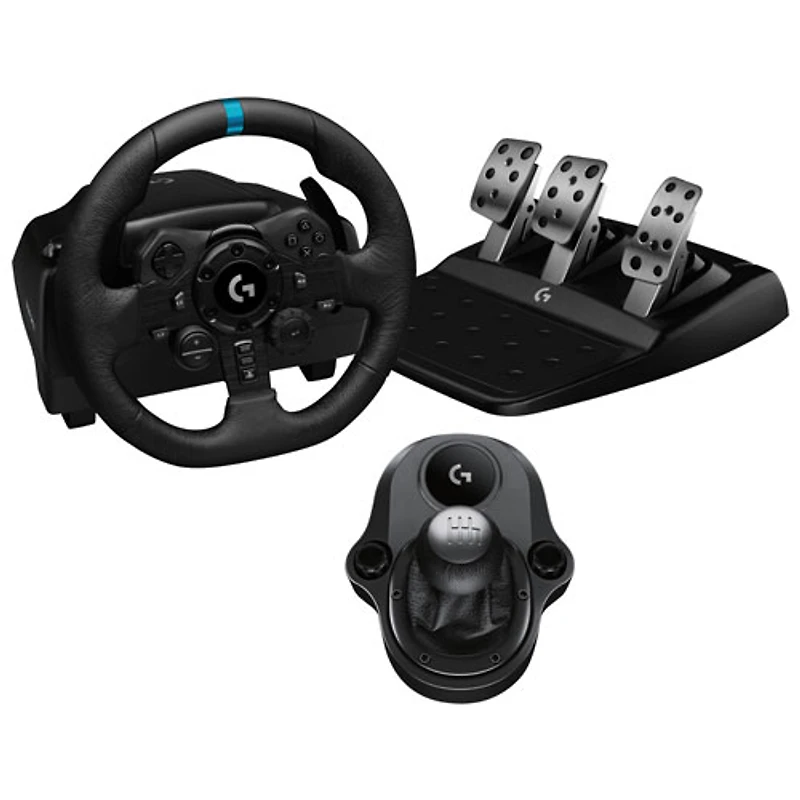 Volant de course et pédales G923 de Logitech avec levier de vitesses Driving Force pour PS5/PS4/PC - Noir