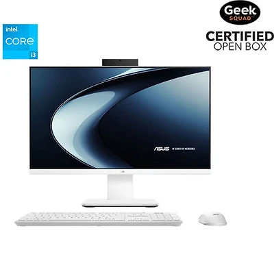 Boîte ouverte - Ordinateur tout-en-un 24 po V400 AiO d'ASUS - Blanc (Core i3-1315U d'Intel/RAM 16 Go/SSD 512 Go/Windows 11)