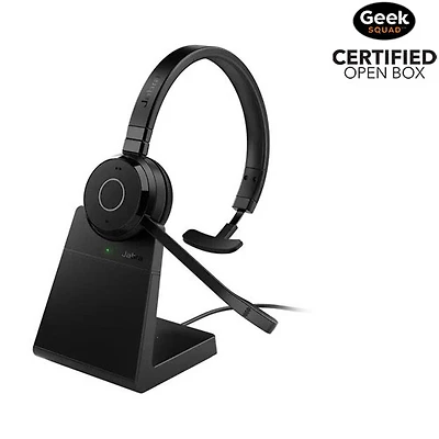 Boîte ouverte - Casque d'écoute sans fil mono MS à suppression du bruit avec support Evolve 65 TE de Jabra (6693-833-399)