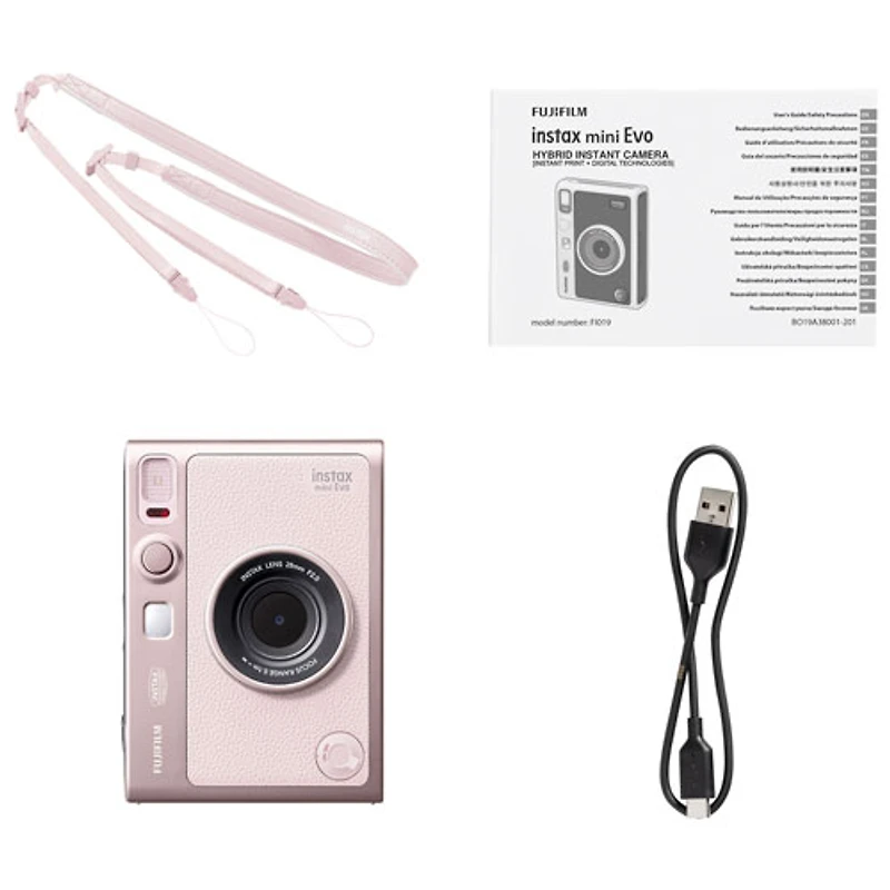 Appareil photo instantané Instax mini Evo de Fujifilm - Rose doux