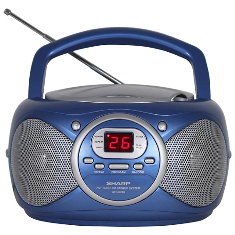 Sharp QT-CD280 Portable CD Boombox - Blue - Exclusive Retail Partner