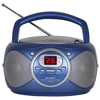 Sharp QT-CD280 Portable CD Boombox - Blue - Exclusive Retail Partner