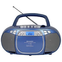 Minichaîne portative CD/cassette QT-CD290 de Sharp - Bleu - Partenaire de détail exclusif