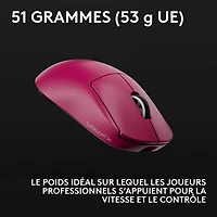 Souris de jeu sans fil compacte 44 000 ppp PRO X Superlight 2 à capteur HERO 2 de Logitech G - Magenta