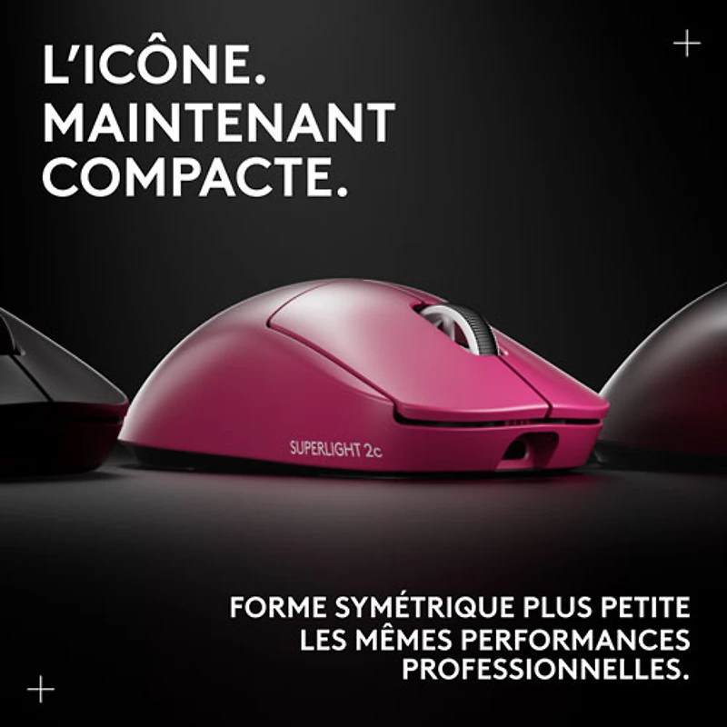 Souris de jeu sans fil compacte 44 000 ppp PRO X Superlight 2 à capteur HERO 2 de Logitech G - Magenta