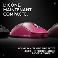 Souris de jeu sans fil compacte 44 000 ppp PRO X Superlight 2 à capteur HERO 2 de Logitech G - Magenta
