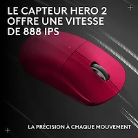 Souris de jeu sans fil compacte 44 000 ppp PRO X Superlight 2 à capteur HERO 2 de Logitech G - Magenta