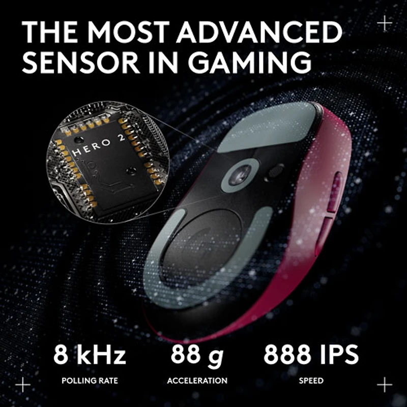Souris de jeu sans fil compacte 44 000 ppp PRO X Superlight 2 à capteur HERO 2 de Logitech G - Magenta